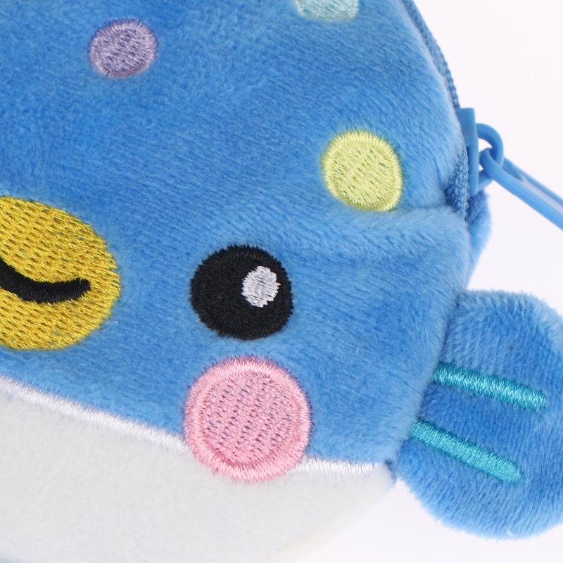 1Pcs Plush Zipper Coin Wallet Cute Pufferfish Mini Coin Purse Women'S Small Change Bag Key Earphone Pouch