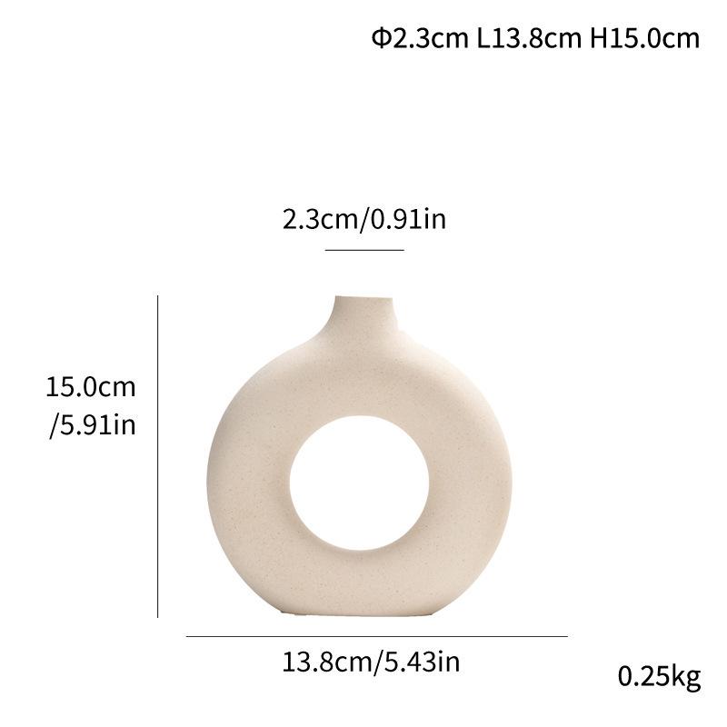 Luxury Circle Flower Ceramic Vase Home Decor