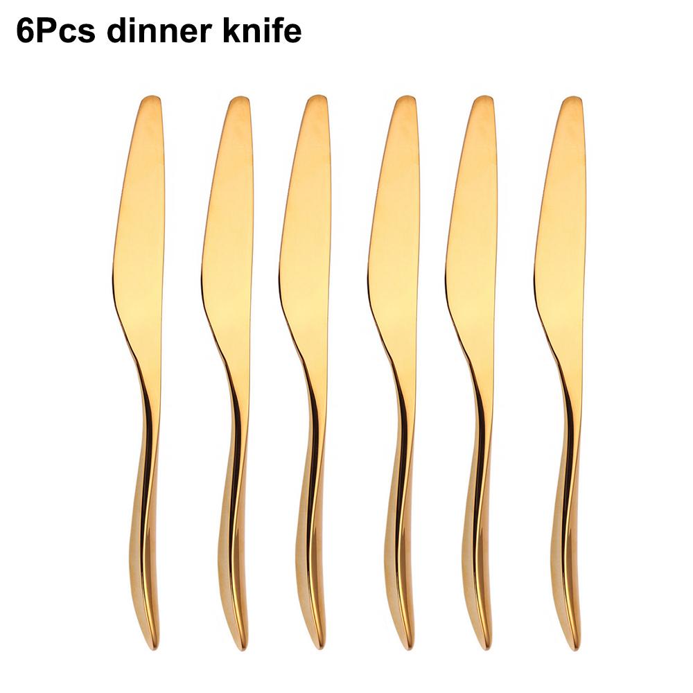 6/16/20/24 Stück Gold Geschirr Edelstahl 304 Besteckset Westliches Dinner-Set Spiegel Messer Gabel Löffel Glatter Griff Besteck