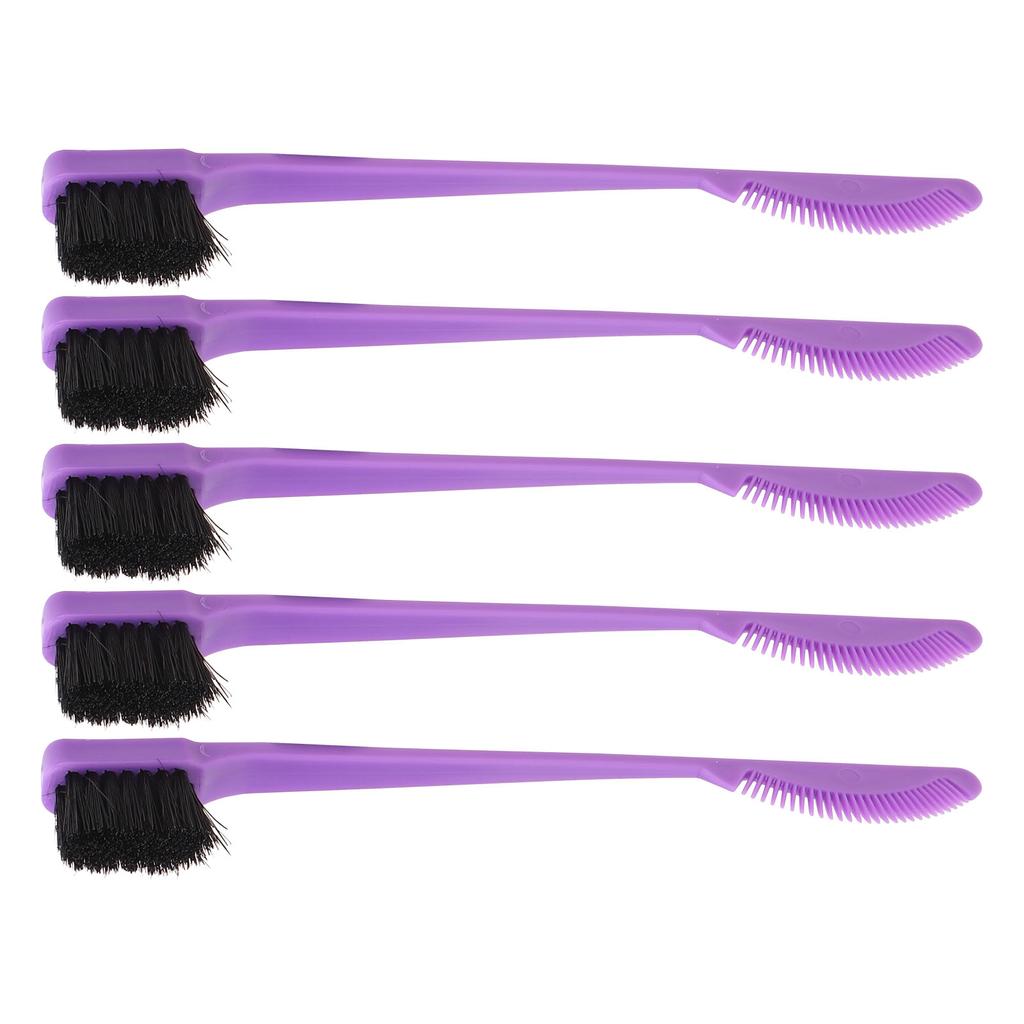 5Pcs Dual Edge Brush Comb Multifunctional Nylon Double Sided Eyebrow Comb for Home Hair Salon