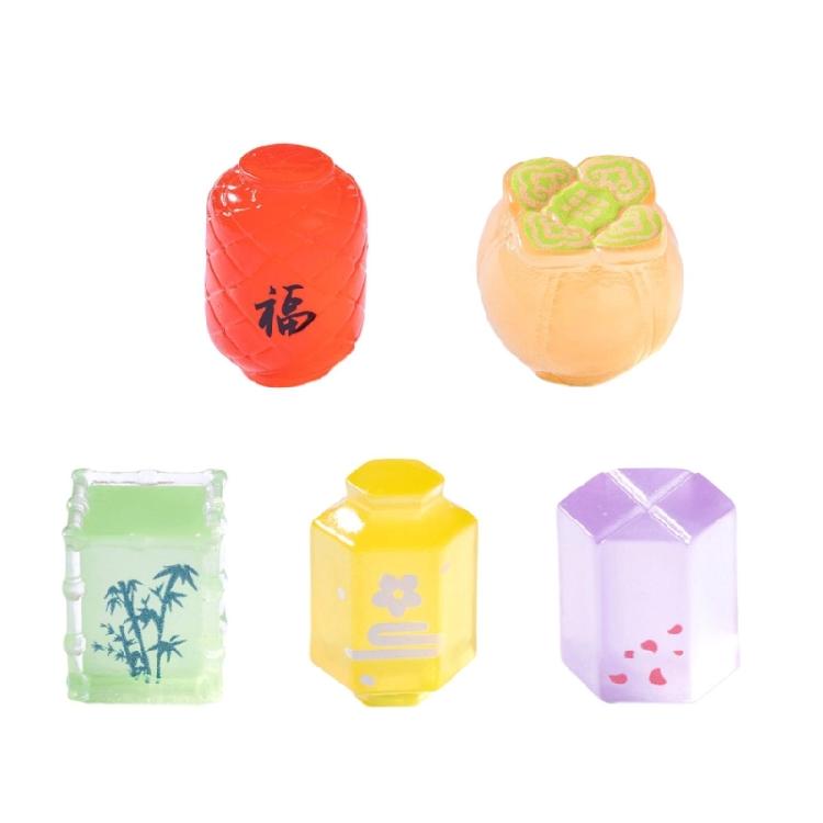 

5Pcs Miniature Lanterns in Mixed Color Glowing In Dark Figurines Sculptures for Cultural Home Decors and Outdoor Space 1