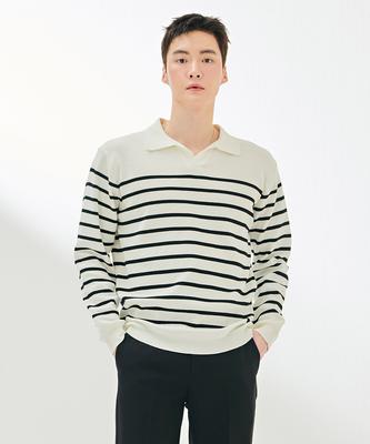 CHASECULT Men'S Striped Collar Sweater-Dark5213B01