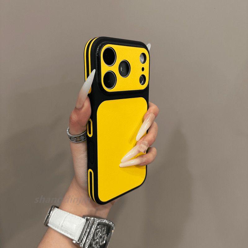 Elegant High-End PU Leather Phone Case for Apple 17 ProMax - Plain Color, Full Coverage for 17 Large Windows
