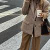 Women's Fashion Lapel Mid-length Suit Coat Autumn Casual Commuting Warm Jacket Elegant Long Sleeve Loose Blazer Coat