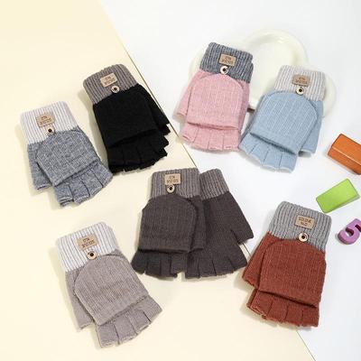 Koreanische Touchscreen Fingerlose Winterhandschuhe - Plüsch, Dick, Kältefest Schreib-Klapphandschuhe für Studenten