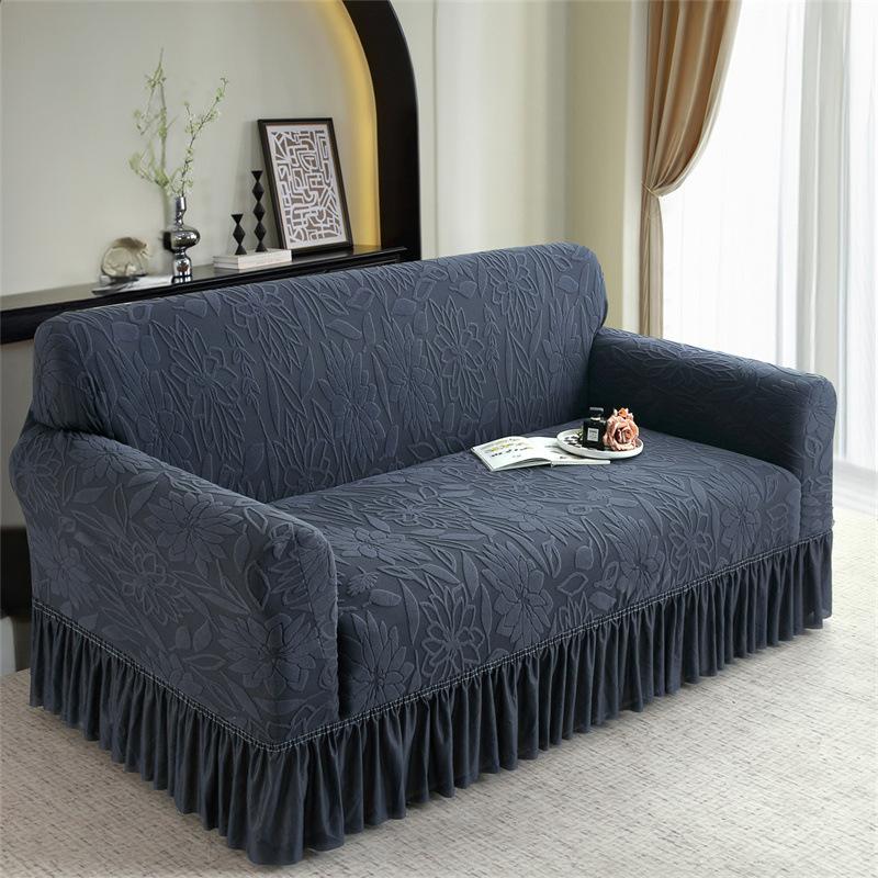 Thickened Skirt Jacquard Sofa Cover, Old-Fashioned All-Inclusive Sofa Cover, Elastic Universal Type