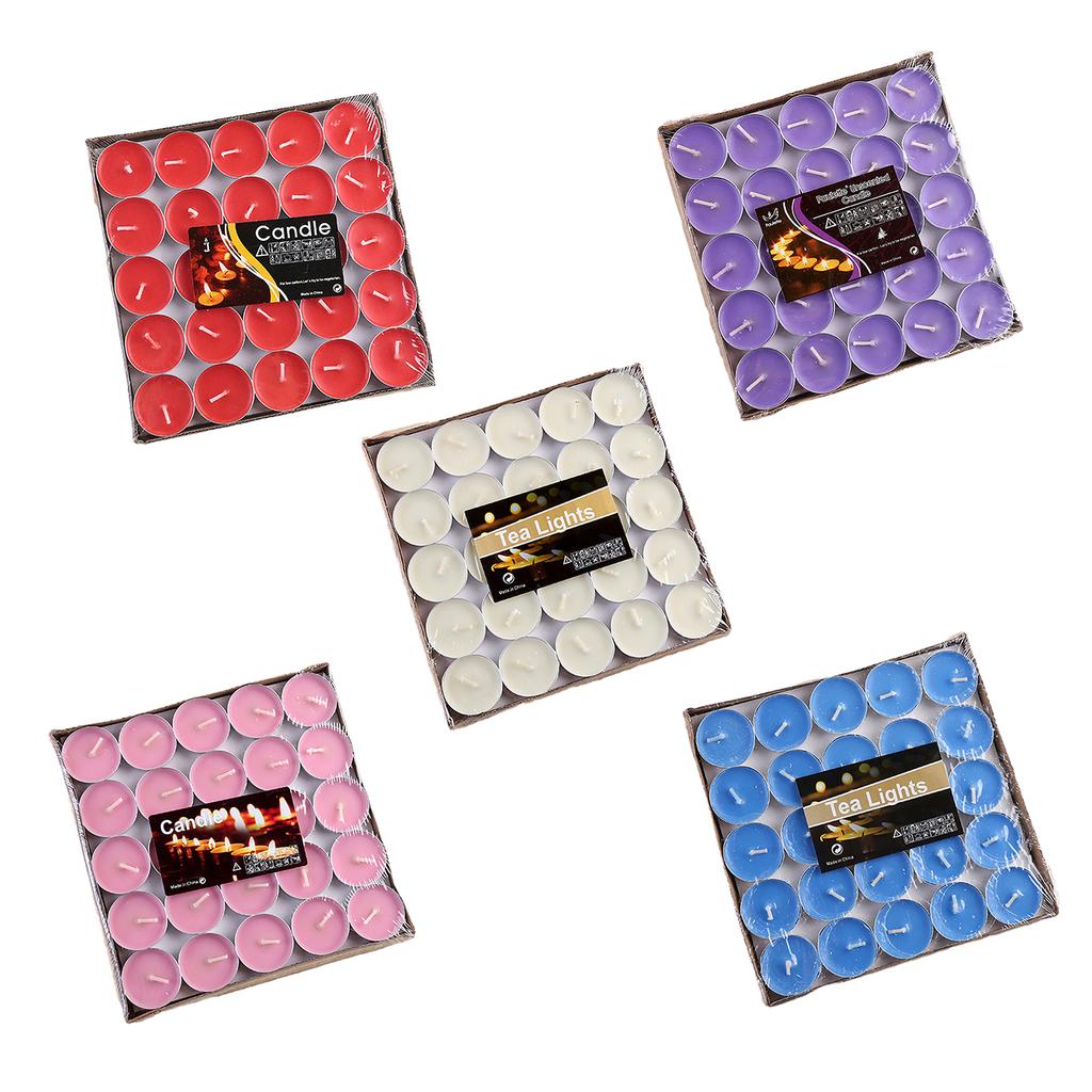 50Pieces Round Paraffin Wax Candle Romantic Layout Wedding Lover Proposal Confession Tea Wax Candle