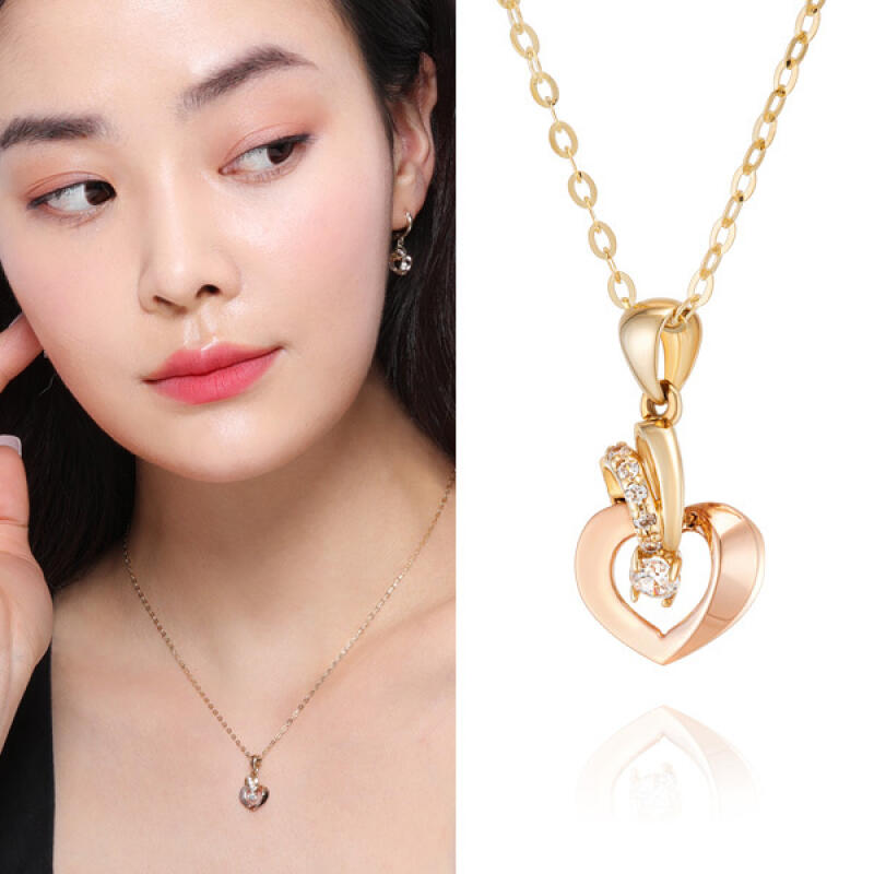 MAISON DE SHE 14K Gold Heart Apple Necklace