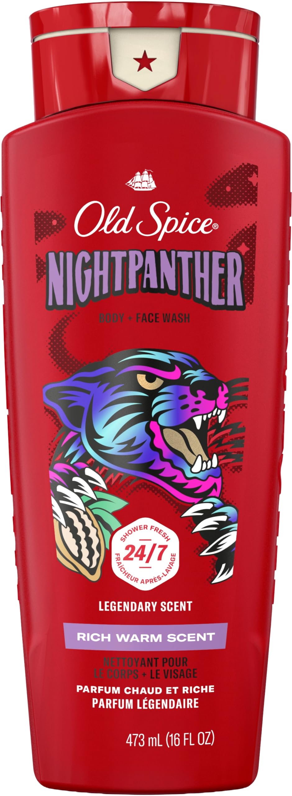 

OLD SPICE BODY WASH NIGHTPANTHER 16oz473ml Body Wash Body Soap for Men, Night Panther Scent [Official Import] [OSS] (with Japanese label)