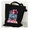 The Ultimate K-Pop Demon Hunters Crossover Canvas Tote: HUNTRIX X SAJA BOYZ Power Pack Eco Bag - Black
