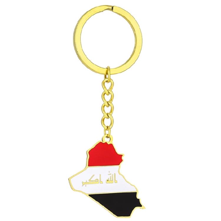 Iraq Map Keychain Non Fading Titanium Steel Key Holder Suitable for Travelers