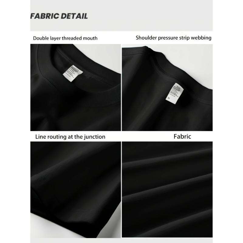 European Size Heavyweight Pure Trendy Print Short-Sleeve T-Shirt for Men, New Summer Casual Style, Loose Fit, Versatile Top in Large Sizes