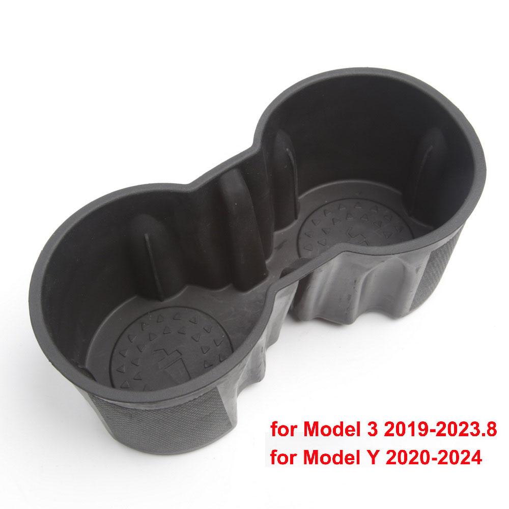 Center Console Organizer for Tesla Model Y 2023 2024 Rear Trunk Side Storage Box Bins Flocking Armrest Hidden Cup Tray Console