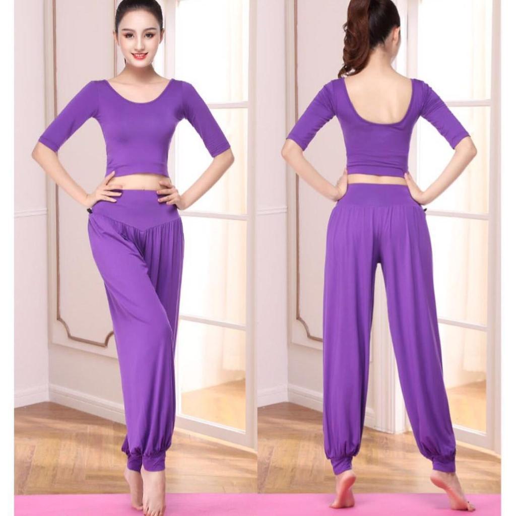 Women's Yoga & Dance Modal Pants Set with Chest Pad