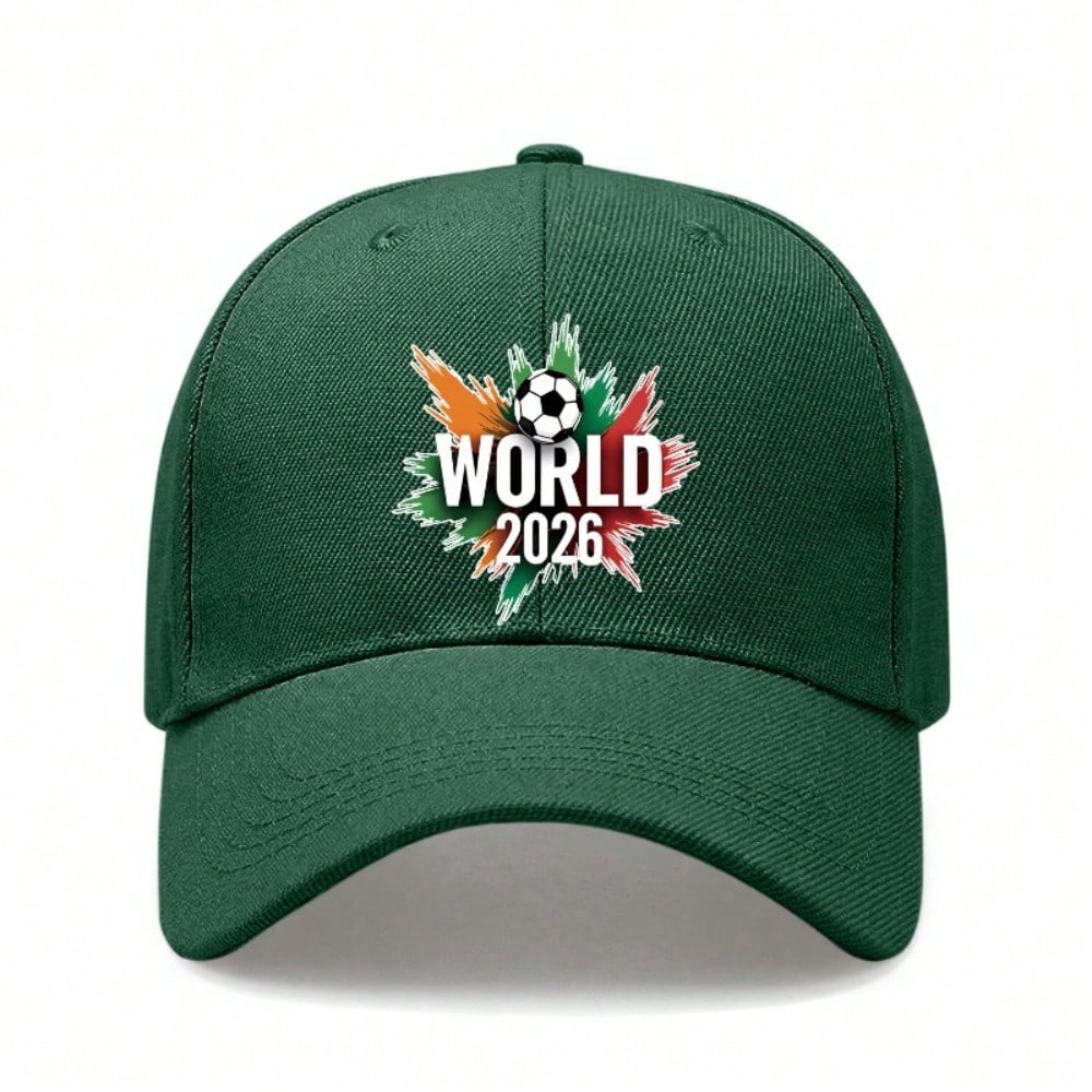 [Sporty Baseball Cap] 2026 World Cup Theme Print Unisex Adjustable Breathable Lightweight Polyester Sun Protection Casual Outdoor Sports Baseball Hat