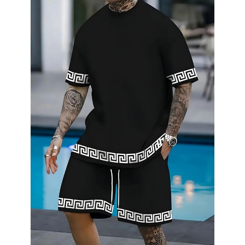 Summer Bestseller Men's Set Casual and Fashionable 3D Printed Outdoor Streetwear