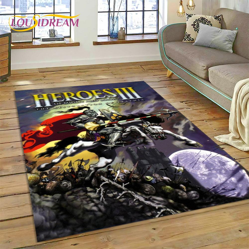 HD Heroes of Might and Magic Retro Games Rug Carpet for Living Room Bedroom Decor,Floor Mat Non-slip Decoration for Sofa Doormat