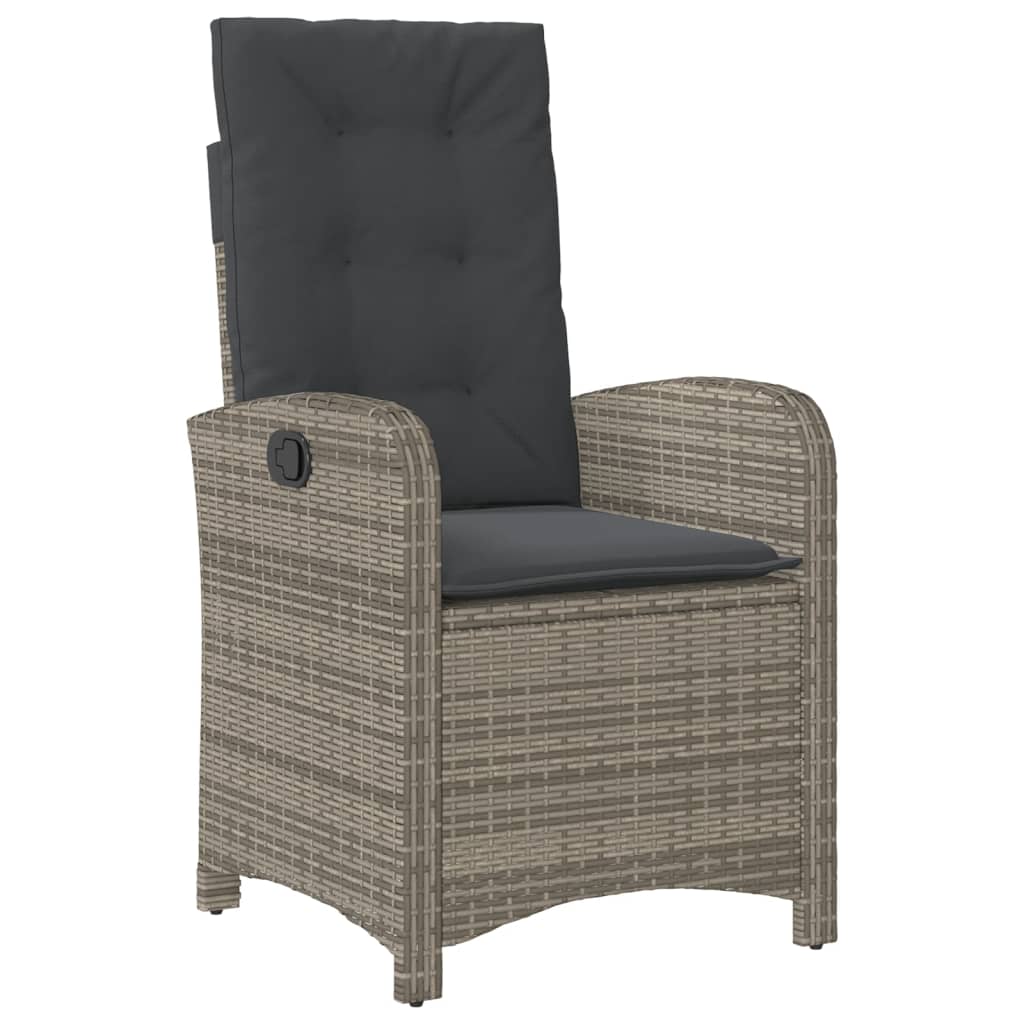 Vidaxl 5-Cz. Gartenmöbel-Set mit Kissen, Grau, PE-Rattan