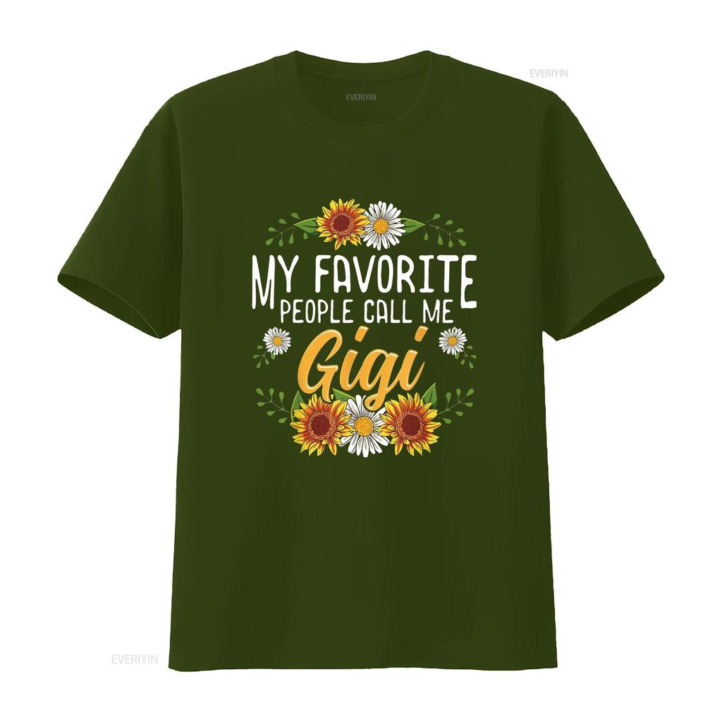 Womens My Favorite People Call Me Gigi T Shirt Mothers Day s Black 2XL vintage Washed homme Soft graphic Slightly Unisex