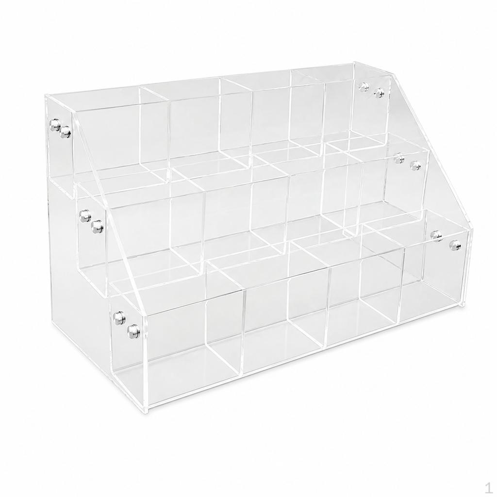 Acrylic Card Holder Display Stand with Sliding Cover for Trading Cards, Collectibles, and Game Cards