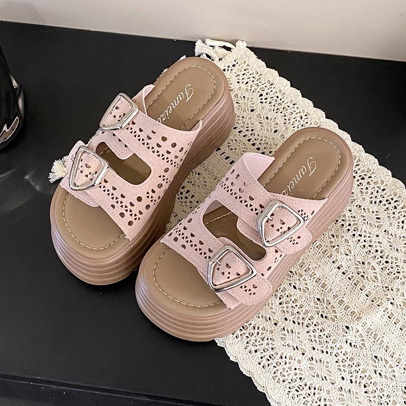 

Шлепанцы с пряжкой, женские, лето 2025, модные, на одной педали, шлепанцы на одно слово, повседневные, пляжные, женская обувь 39 розовый