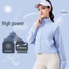Women's Summer Cool Long Sleeve Sun Protection Cycling Jacket - Loose Casual Zipper Running Sports Top Fitness Wear