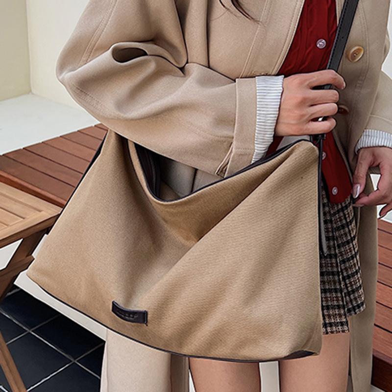 Bag Women's Bag 2025 New Trendy High-value Lazy Style Foreign Tote Bag Retro Large-capacity Shoulder Messenger Bag