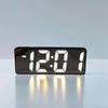 LED Mirror Desktop Clock: Digital Display Table Ornament & Student Alarm Clock