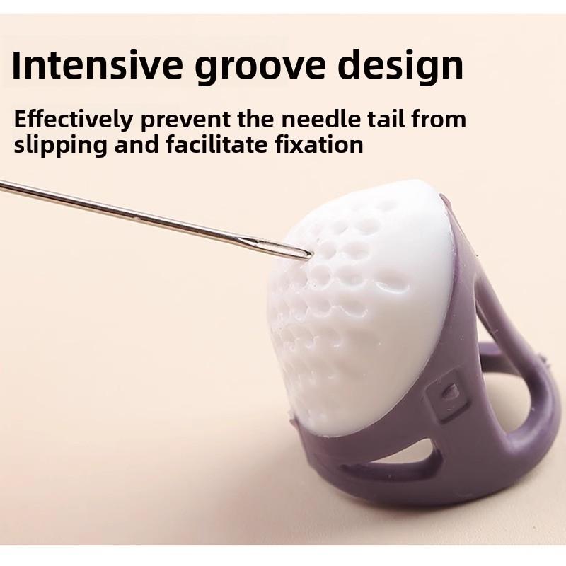 1PCS Silicone Thimble Anti-Punch Finger Cover for Elderly Household Sewing Accessories Cross Stitch Embroidery Needle Presser Thimble Artifact