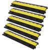 5 PCs Cable Protector Ramp, 2 Channel, 22000 Lbs/axle Capacity Heavy Duty TPU Wire Cover Ramp Hose Protector Ramp Driveway, Traffic Speed Bump with