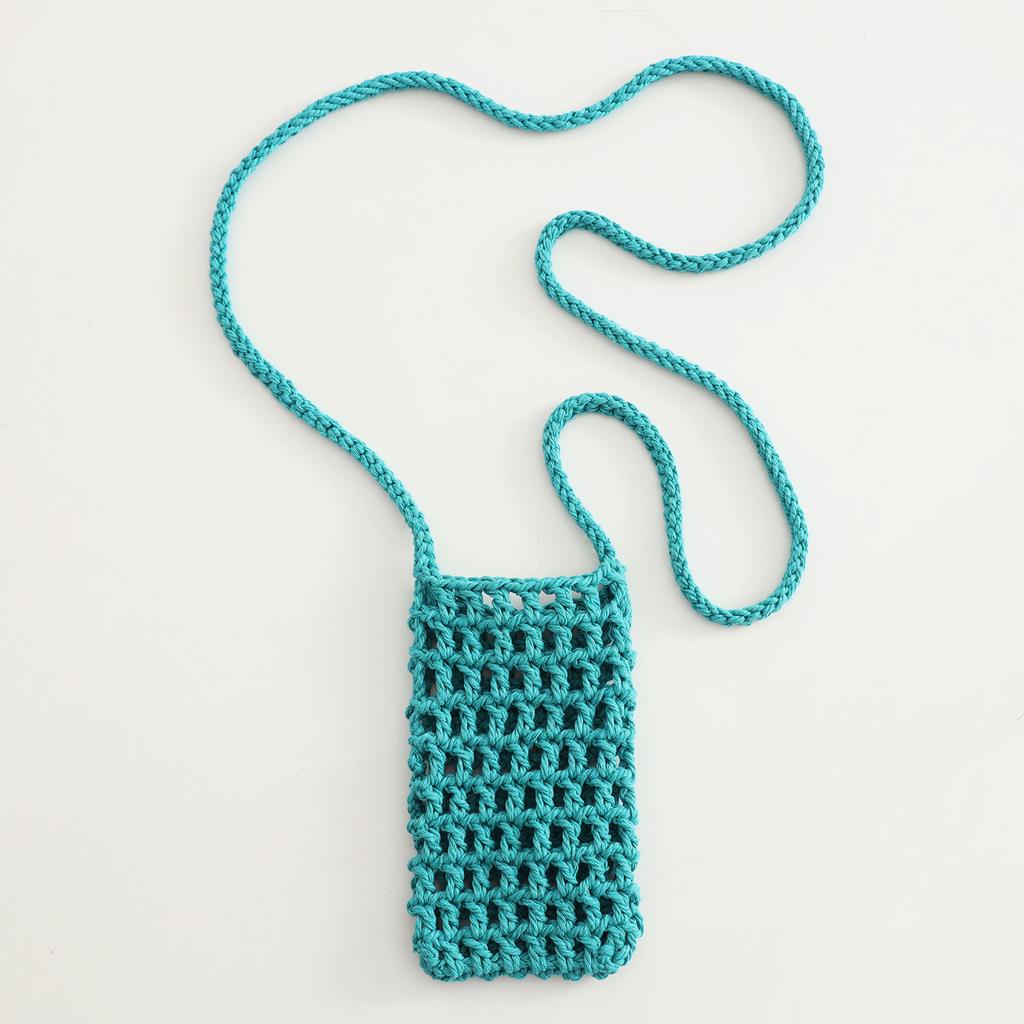 New Hollow Knitting Phone Bag For Women Colorful Hand Woven Shoulder Crossbody Bag Simple Travel Beach Handbag Small Purse Pouch