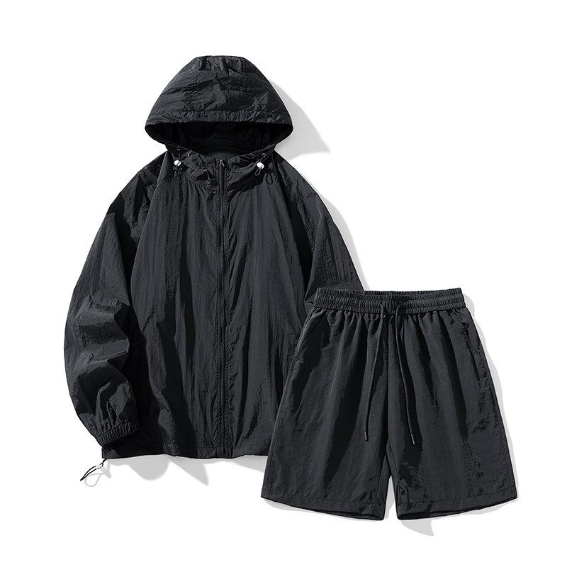 New Ice Silk Sun Protection Clothing Men's Summer Sports and Leisure Sun Protection Clothing Suit Outdoor Shorts
