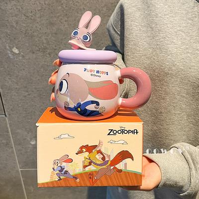 Zootopia Judinick Keramiktasse mit Deckel Haushalts-Paar Trinkbecher Kinder Weihnachts-Geburtstagsgeschenk