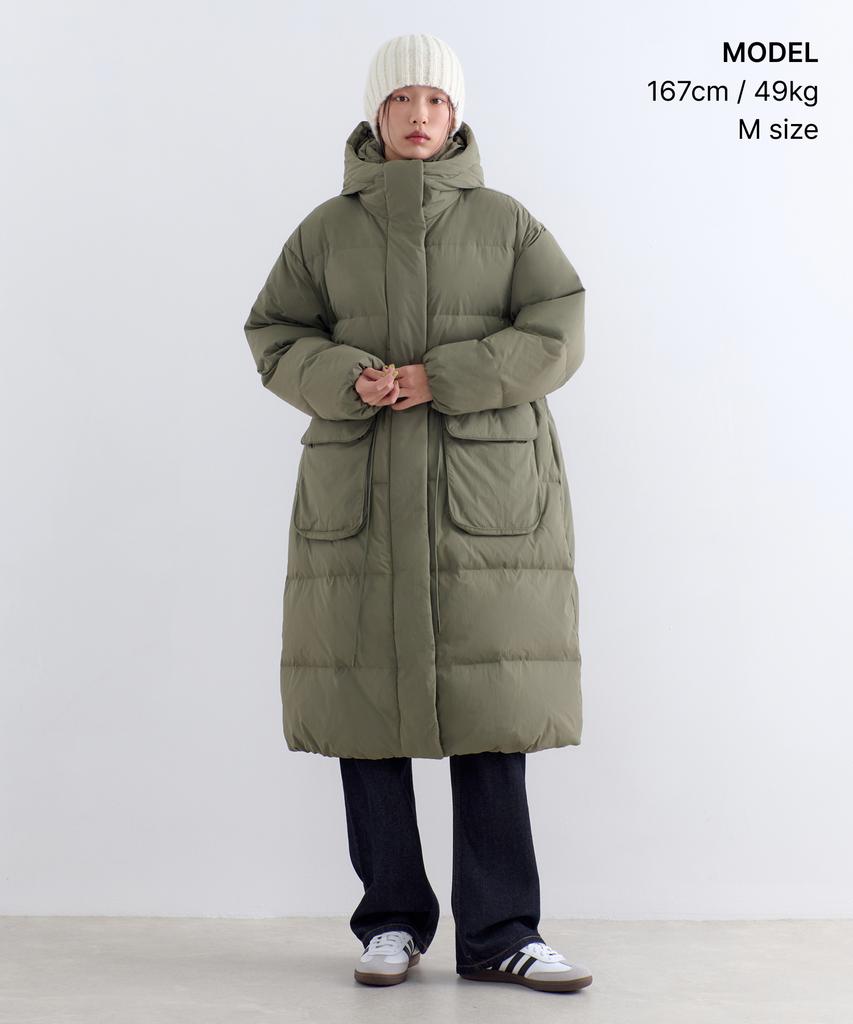 Musinsa Standard Woman Women'S Oversized Hooded Long Down Parka [Khaki]