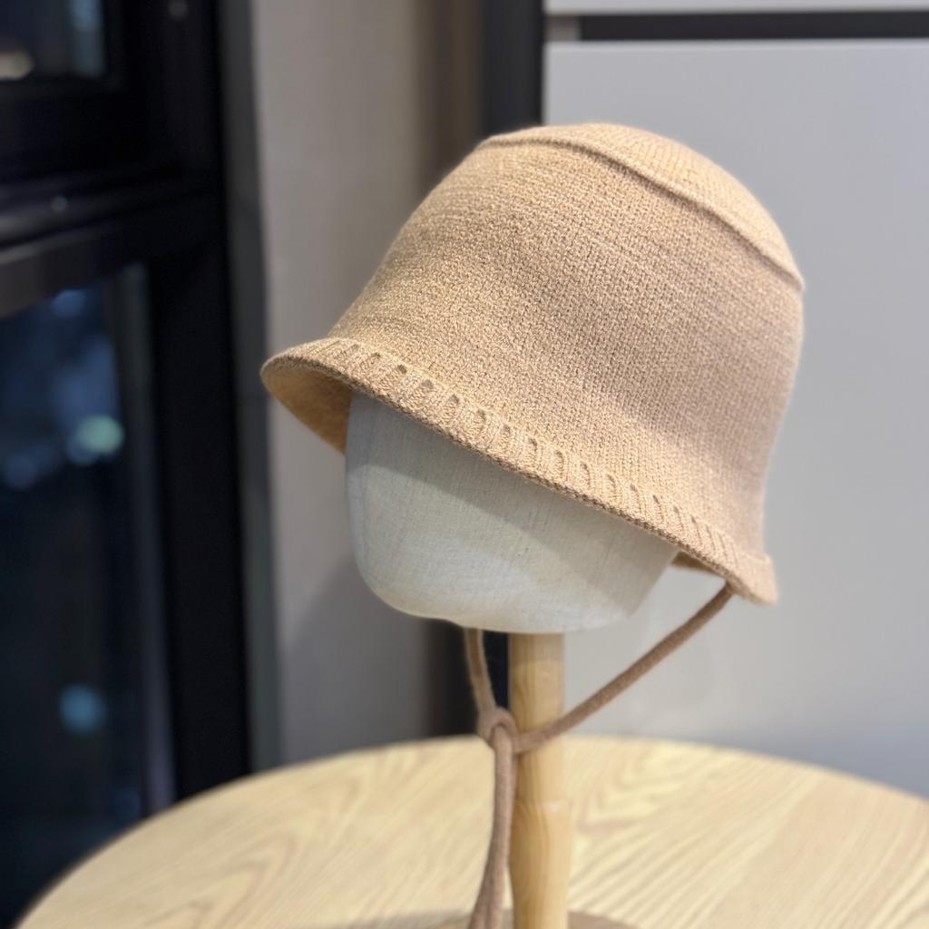 Autumn and Winter Wool Knitted Bucket Hat for Women Japanese Style Warm Woolen Hat Fisherman Hat Showing Face Small Basin Hat Trendy