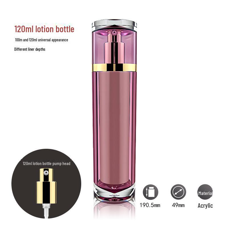 Purple Diamond Rose Kollektion: Hochwertiges, halbtransparentes Hautpflegeset aus violettem Acryl mit Creme-, Lotion- und Essenzflaschen