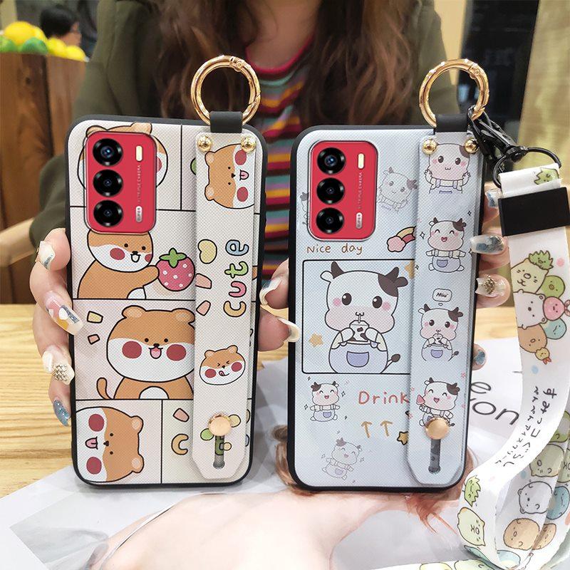 Durable Ring Phone Case For ZTE Blade V40 Vita/A72 Anti-dust Fashion Design Anti-knock Phone Holder Waterproof Wristband