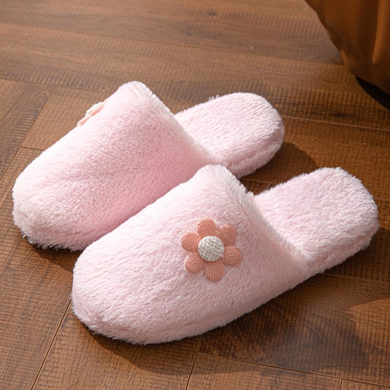 

Fashion Flower Fluffy Women s Home Slippers Plush Luxury Designer Woman Shoes New Winter Casual Platform Fuzzy Fur Slides Elegant Indoor 40-41 розовый