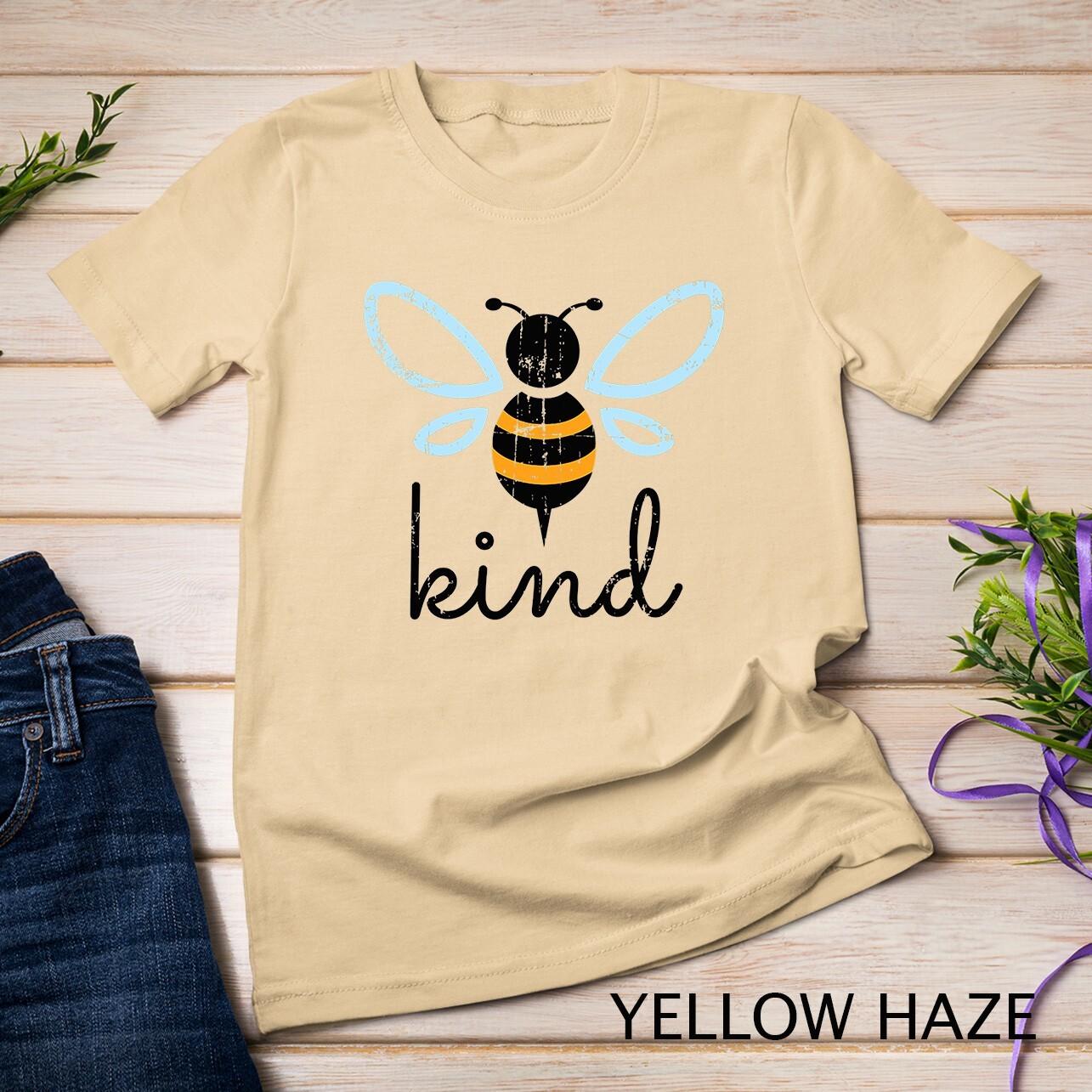 Womens Vintage Be Kind T Shirt Mens Womens Tees Top - Bumblebee Bee Kind Kindness Gift Unisex T-Shirt Mens Womens Tees Top S