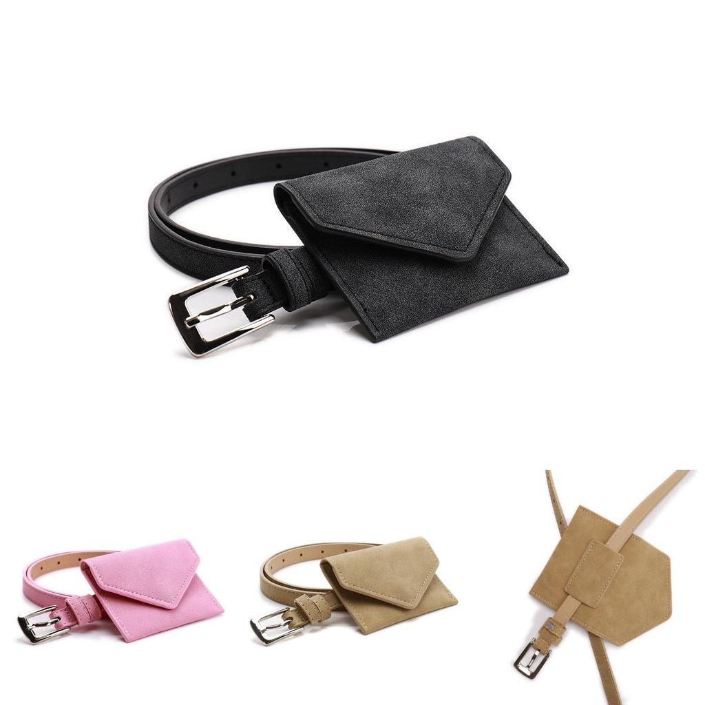 Ladies Fashion Waist Bag With Solid Color Design And Suede For Daily And Business