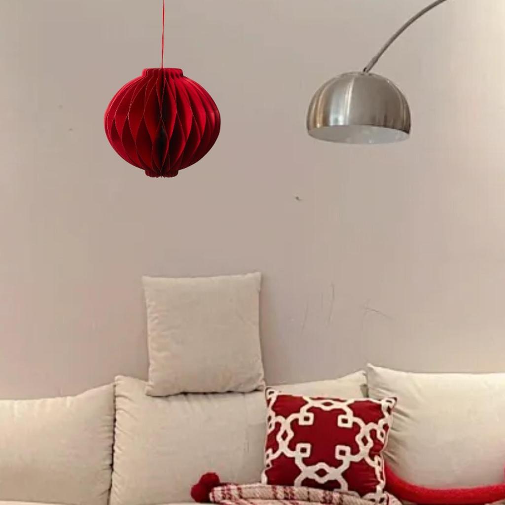 Spring Festival Red Paper Lantern Hanging Decoration Traditional Chinese Ornament for Indoor Party Door Window