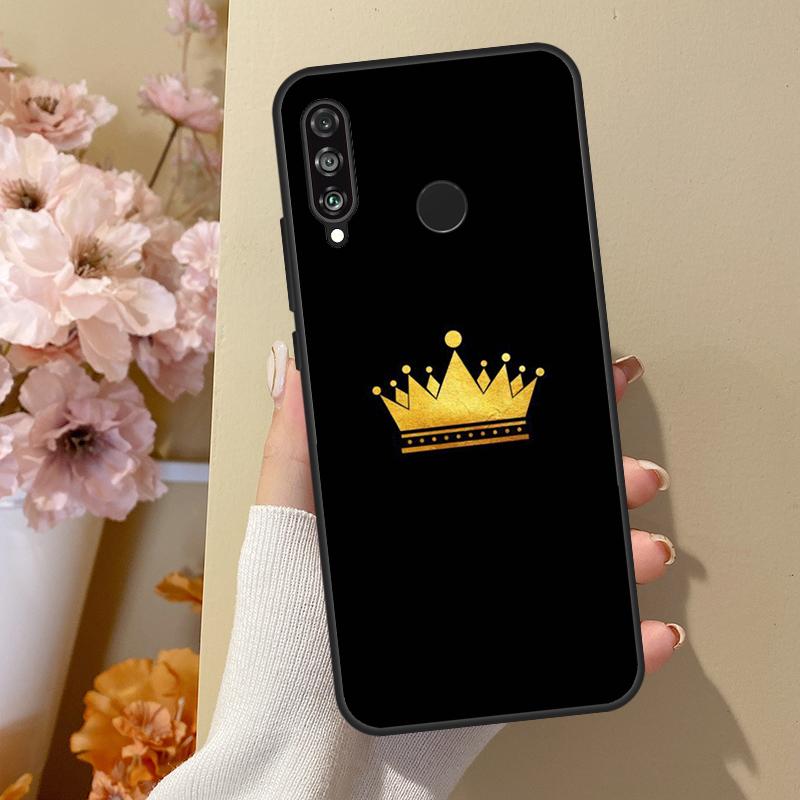 Queen King Crown For Huawei Nova 11 Pro 9 10 SE Y70 Y60 Y90 Y61 Y91 Y73 Y72 12s 12i 11i 8i P30 P40 Lite Case