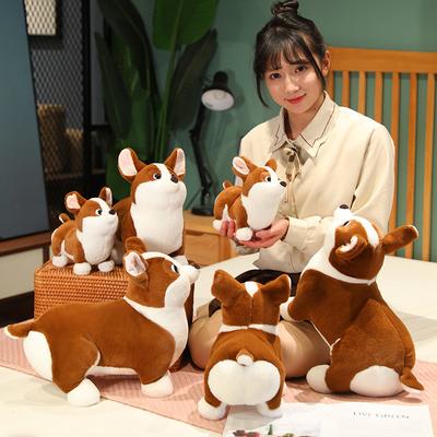 Χαριτωμένο χαριτωμένο κούκλα corgi βελούδινο παιχνίδι παχύ κουτάβι σκύλος κούκλα παιδικό καταπραϋντικό κούκλα-πανί δώρο γενεθλίων