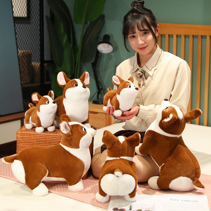 Bai Fen Bai Dolls And Toys Cute Cute Corgi Doll Plush Toy Fat Puppy Dog Doll Children Soothing Rag Doll Birthday Gift