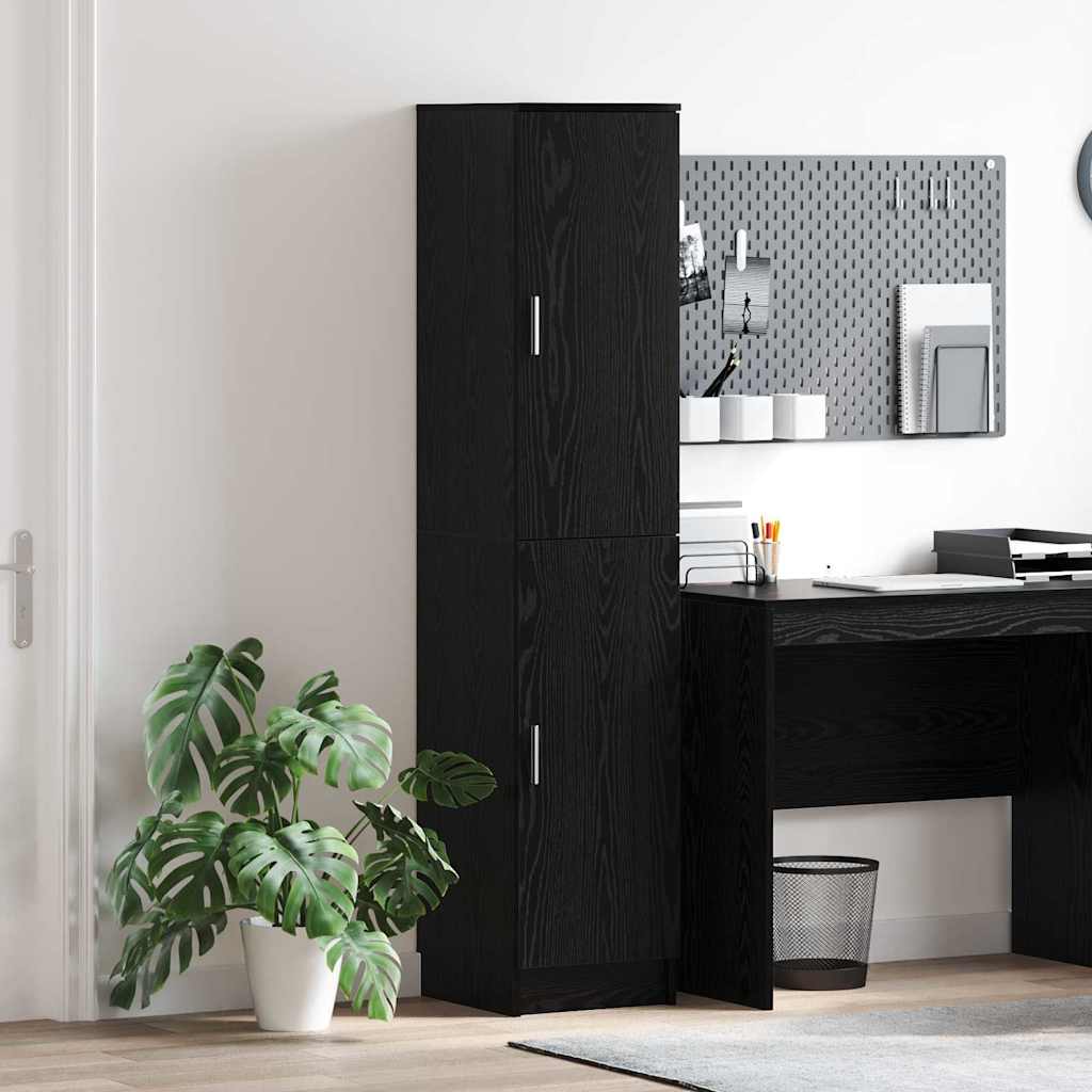 Highboard In Black Oak Look 35 X 39 X 168 Cm