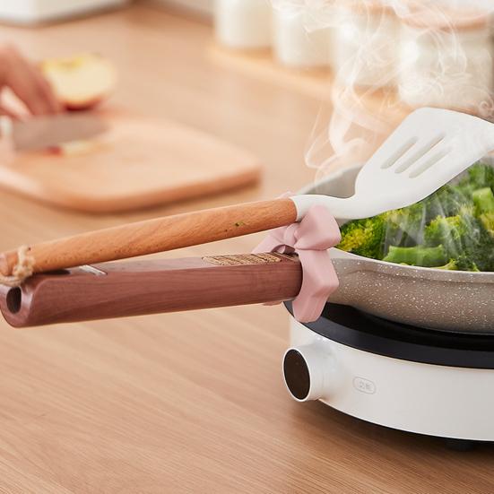 Spatelhållare för gryta Silikonskedstöd Rosettdesign Klämma Spatelstöd Gryta Panna Hållare för matlagning Håller köksbänken ren
