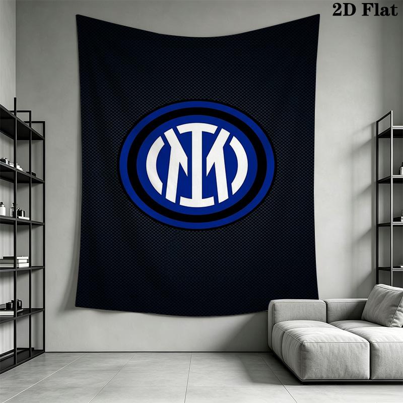 Inter Milan Logo Wallpaper Threepiece Set 1 Duvet Cover 2 Pillowcase Without Core Christmas Birthday Gift Bedding Set Soft And Comfortable