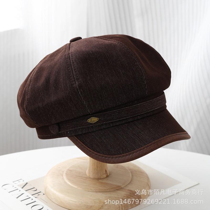Autumn and winter new fashion octagonal hat children's trendy versatile British retro sunscreen beret