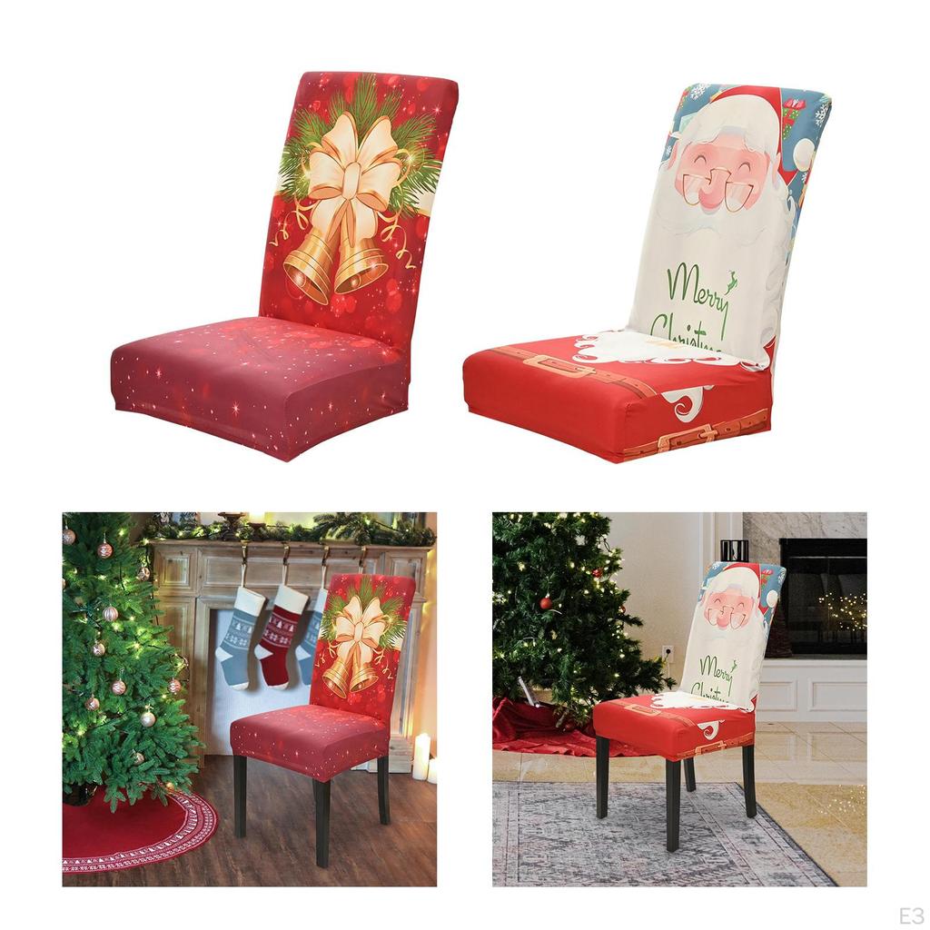Christmas Chair Back Covers Dining Protector Elastic Cover for Kitchen