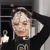 European And American New Exaggerated Masquerade Ball Mask, Personalized Holiday Party Performance Rhinestone Flower Mask Female Mask